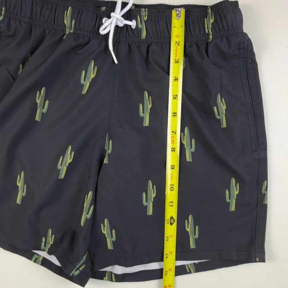 Hollister Black Swim Shorts with Green Cactus Size Small 🌵🌊